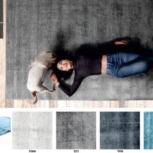 שטיח טימבר (ויסקוזה) - אפור כהה עגול