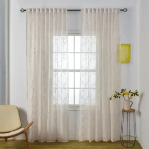וילון רקמה  השחלה אופל- אבן