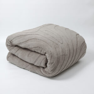 שמיכת פוך ג'קארד עם פרוות מינק מפנקת בלייק - אבן