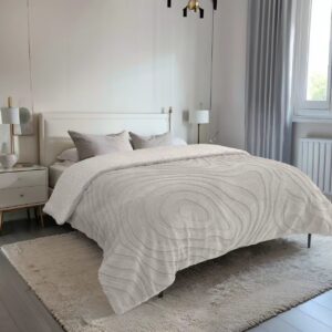 שמיכת פוך ג'קארד עם פרוות מינק מפנקת בלייק - בג