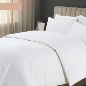 סט מצעים סאטן אל קמט  לואיז - לבן אבן