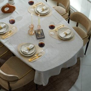 מפת שולחן גקארד דמוי פשתן אבישג - שמנת אבן