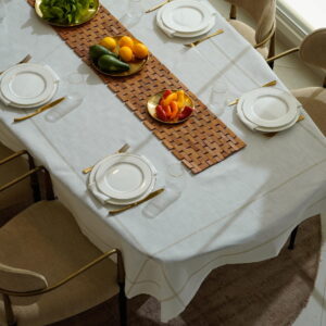 מפת שולחן גקארד דמוי פשתן אבישג - שמנת זהב