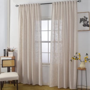 וילון דמוי פשתן השחלה לידור - אבן