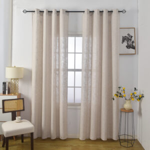 וילון דמוי פשתן  רינגים לינס - אבן