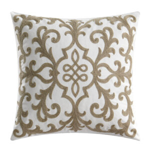 כרית נוי רקומה גרנדה - קפה