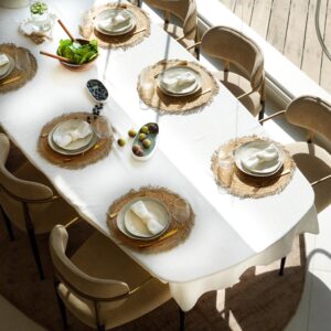 מפה דמוי פשתן דוחה כתמים ליאו - שמנת